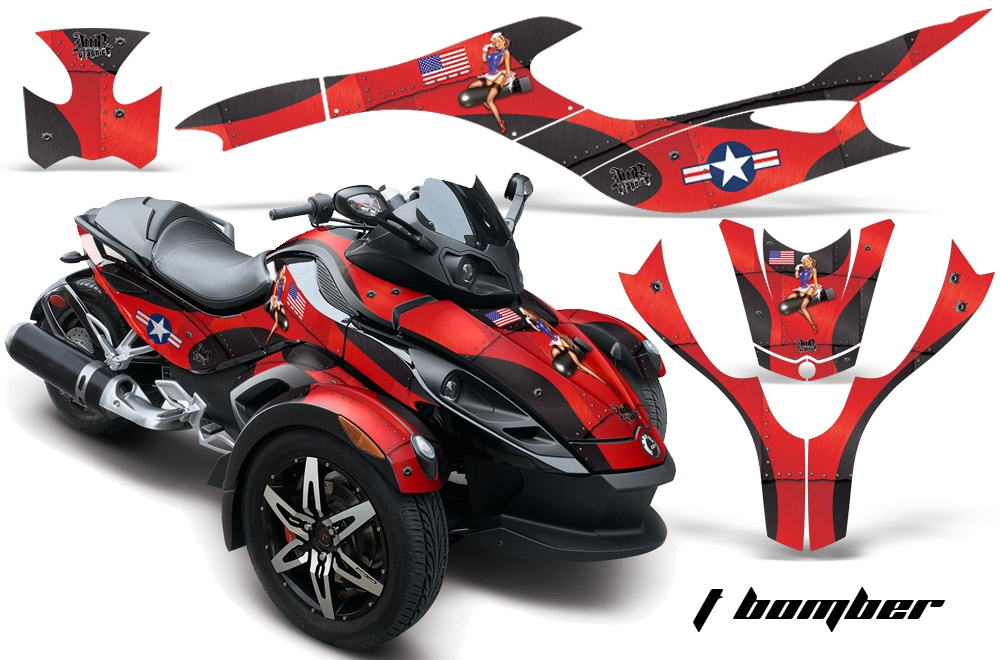 CAN-AM SPYDER Graphics Kit TBOMBER RED BLACK